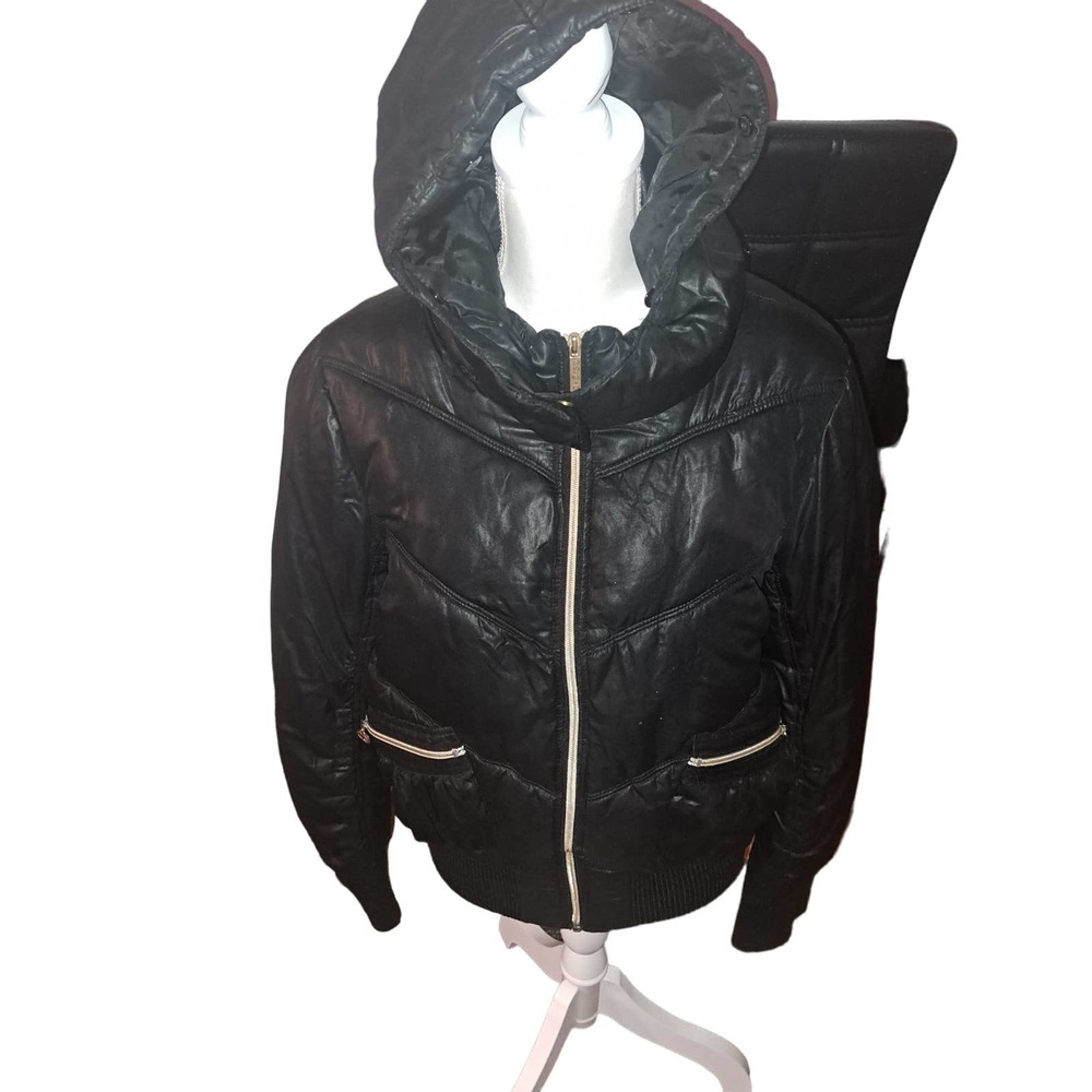 Ecko Red SZ XL Ladies or Mens Puffer Black Jacket with Removable Hood